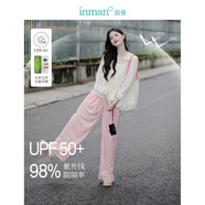 茵曼UPF100+防曬衣女夏時(shí)尚襯衫外套 連帽-杏色 L