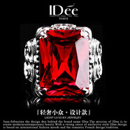 IDee  CREATIVE IDER FOR YOU法國(guó)IDee戒指男時(shí)尚潮牌復(fù)古嘻哈指環(huán)夸張戒飾食指戒潮飾品配禮物 紅色  戒面尺寸2.2*1.9cm 22#