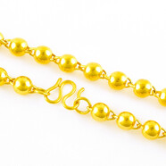 佩川 佛珠大項鏈沙金男士黃銅鍍金仿真實(shí)心光面圓珠佛珠鏈鏈子首飾飾品 長(cháng)61cm粗10mm184克