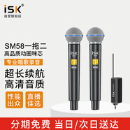 iSK SM58專業(yè)無線動(dòng)圈麥一拖二 手機(jī)電腦聲卡音箱直播K歌錄音喊麥戶外演出話筒 可選全套套裝