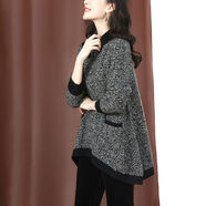淳駿休閑毛衣女寬松型歐美加厚上衣2025春秋新款半高領(lǐng)韓版長(cháng)袖中長(cháng)款 黑色 M