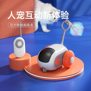田園頑狗貓狗玩具自嗨解悶神器遙控自動逗狗貓咪老鼠暴走小黃人電動逗貓棒 遙控智能跑跑車（橙色） 玩具