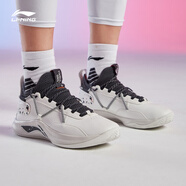 李寧（LI-NING）籃球鞋閃擊6精英版J戰(zhàn)靴CBA美國隊(duì)實(shí)戰(zhàn) ABPQ047-3乳白色/冷檀黑 43