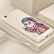 倍思力 適用蘋果6plus手機殼iPhone6S PLus男女款防摔全包磨砂保護(hù)套超薄軟外殼 古董白-奶茶女孩 蘋果6plus/6sPLus通用