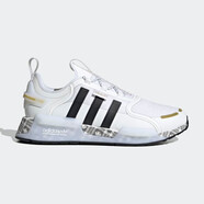 阿迪達斯（adidas）三葉草 NMD_R1 V3 輕便透氣Boost緩震 男士運動(dòng)跑步鞋 云白/黑/金/ID6712 40
