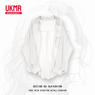UKMR夏季套裝女2025新款大碼穿搭防曬雪紡襯衫上衣配吊帶連衣裙兩件套 白色襯衫【單件】 XL 【建議120-140斤】
