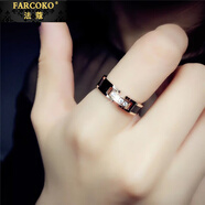 法蔻（farcoko）品牌鈦鋼戒指女玫瑰金色食指潮時尚飾品生日禮物送女友老婆 美號7 手指粗細(xì)一般