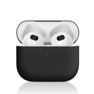賽瑟 藍(lán)牙無(wú)線(xiàn)耳機(jī)保護(hù)套Airpods3液態(tài)硅膠套適用于蘋(píng)果1/2代耳機(jī)保護(hù)殼純白軟性一體套蘋(píng)果周邊 Airpods3耳機(jī)套-21年款【魔法黑】