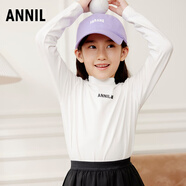 安奈兒男女童裝中領(lǐng)打底衫保暖2025秋冬磨毛長(cháng)袖內衣貼身穿親膚 米白 150 cm