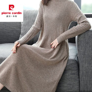 皮爾卡丹羊毛針織連衣裙女中長(zhǎng)款配d衣秋冬季2023新款裝氣質(zhì)內(nèi)搭打底毛衣 駝色 無(wú)口袋 3XL