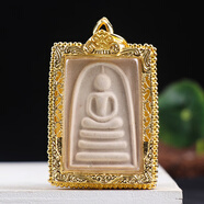 聽(tīng)筠泰國佛牌龍婆培2539年噴系列崇迪佛自身老牌項鏈吊墜 鎏金殼