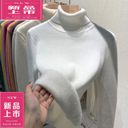 皮爾卡丹（pierre cardin）羊.毛衫女2025新款水加絨加厚高領(lǐng)毛衣秋冬保暖一體絨內(nèi)搭洋氣 白色 【加絨加厚水】 M 建議90-105斤