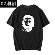 C2潮朝古巴紅色革命英雄切格瓦拉t恤男衫短袖男女半截袖創(chuàng)意個(gè)性體恤衣服 黑色3 XXL