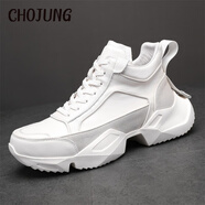 Cho Jung運動(dòng)鞋男高幫厚底老爹鞋加棉馬丁靴休閑時(shí)尚戶(hù)外增高鞋子男高邦鞋 白色豬皮內里 37