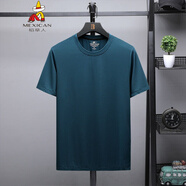 稻草人特大號(hào)短袖t恤父親肥佬加肥加大碼中老年人男裝胖子半袖夏薄上衣 藍(lán)色9110 8XL (胸圍132CM)