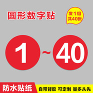 棉柔潔數字號碼牌網(wǎng)吧餐飲桌號牌 座位數字貼防水貼紙 機臺衣柜編號 順序號選手號數字貼定制 1-40數字【一套紅底白字】 5x5cm