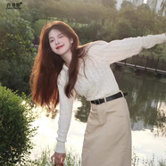 丹珠娜（DanZhuNa）小香風(fēng)連衣裙2024新款秋季穿搭女套裝麻花毛衣裙學(xué)院風(fēng)長(cháng)裙兩件套 毛衣+裙子 S