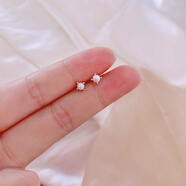 范米粒簡約甜美仿珍珠耳釘女時尚百搭氣質(zhì)S925鍍銀針耳環(huán)ins風(fēng)小巧耳飾 ED1290-1銀色