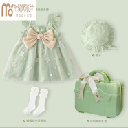 莫代爾女寶寶連衣裙嬰兒衣服洋氣一歲女寶周歲公主裙嬰幼兒禮服裙子夏季 【禮盒】綠色公主裙 66碼適合身高60-66cm年齡0-6個(gè)月