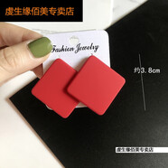 虔生緣BY韓版氣質(zhì)方形耳環(huán)秋冬夸張?zhí)枪珗A形耳釘百搭個性耳飾品潮 紅色