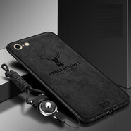 韓菲琪 蘋果7手機殼IPhone8plus手機套蘋果6splus布紋磨砂i7P麋鹿硅膠I6保護套外殼 蘋果6PLUS/6SPLUS 麋鹿黑色