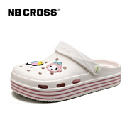 NB CROSS官方夏季新款透氣洞洞鞋女鞋防滑平底沙灘旅行鞋媽媽鞋單鞋涼拖鞋 1830 白色 37-38