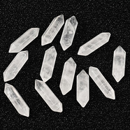 晶來(lái)晶往天然水晶雙尖六棱柱擺件原石打磨紅黃粉黑水晶柱子DIY吊墜工藝品 白水晶（一個(gè)）