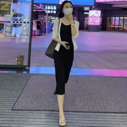 米珀莉夏季穿搭女套裝針織連衣裙2025新款氣質(zhì)女神范小香風(fēng)開(kāi)衫吊帶裙 白色套裝 均碼