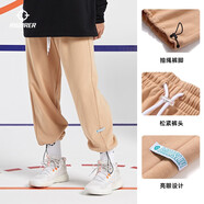 準者運動(dòng)抽繩收口蘿卜休閑寬松透氣美式衛褲男籃球束腳針織長(cháng)褲子男 棕色 【抽繩款-直筒-常規款】 2XL