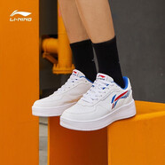 李寧（LI-NING）板鞋男鞋新款低幫增高情侶經典百搭潮流滑板鞋學生運動休閑冬 標準白333 43