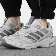 阿迪達(dá)斯 （adidas）男鞋春季新款透氣氣墊休閑輕便減震耐磨防滑百搭運(yùn)動(dòng)老爹跑步鞋子 IE1890 灰白 43