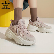 三葉草（Adidas）休閑鞋女 時尚潮流OZGAIA緩震舒適透氣運動老爹鞋 棕色/白 36