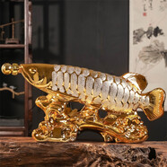 美 瓷 林五斤金龍魚(yú)酒瓶陶瓷酒壇子磨砂金5斤裝工藝擺件創(chuàng  )意異形裝飾密封 5斤富貴有余酒瓶