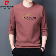 皮爾卡丹（pierre cardin）品牌純棉男士長(zhǎng)袖t恤圓領(lǐng)衛(wèi)衣春新款打底衫秋衣男裝上衣潮流T內(nèi)搭 【ZMN薄款】78821洋紅 170/L 建議120-140斤