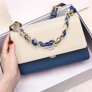 老人頭牛皮女士包包女包大容量單肩包斜挎包撞色小方包圣誕節禮物送女友