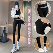 微浪 鯊魚(yú)褲女外穿薄款2022新款高腰收腹緊身交叉腰瑜伽芭比打底褲