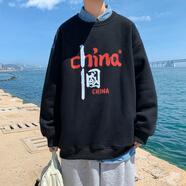 侯七爺（HOUQIYE）衛(wèi)衣男2022秋季新款長袖T恤潮流ins學(xué)生男生秋季韓版上衣服情侶寬松打底衫 Y101黑色 S