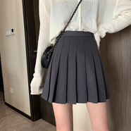 櫻欖大碼百褶裙女2023春夏新款胖mm高腰a字半身裙顯瘦包臀短裙 灰藍(lán)色內(nèi)帶安全褲 4XL建議160-180斤