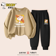 史努比男童秋裝套裝2025時(shí)尚兒童運(yùn)動(dòng)衛(wèi)衣春秋款休閑褲子中大童卡通衣服