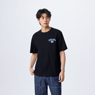 森馬（Semir）【短袖合輯】短袖T恤男夏季男女同款休閑風(fēng)上衣t恤百搭簡約款 H款-黑色90001 160/80A/XS