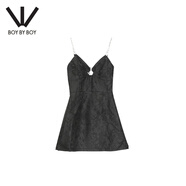 BOY BY BOY夏潮牌連衣裙A型裙擺LOGO字母可調(diào)節(jié)長(zhǎng)度W37010 黑色 S