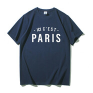 短袖t恤男女PARIS巴黎圣日耳曼周邊球迷衣服球衣 麥芒公社 水墨藍(lán) XXL【身高183-體重170】