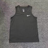 NBA VIBE-NIKE體育比賽NBA健身背心訓練籃球跑步休閑高彈力健身運動(dòng)背心 速干左邊單小勾背心 黑色 XL [建議115-130斤]