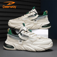 德爾惠（DEERWAY）老爹鞋男鞋2025秋季鞋子男士百搭休閑鞋時(shí)尚厚底運(yùn)動(dòng)鞋 米綠 42
