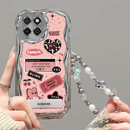 優(yōu)囹 適用榮耀暢玩30Plus手機殼日韓可愛(ài)女honor暢完20保護套ins搞怪學(xué)生play30輕奢感koz-al00金屬支 電鍍奶油紋【粉色櫻桃熊DD07】+一字支架+電鍍手 榮耀暢玩30 Plus