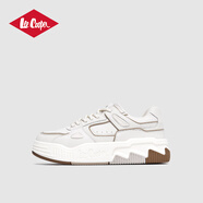 Lee Cooper2025春季新款面包鞋男鞋潮鞋百搭休閑鞋厚底鞋子男低幫運動(dòng)板鞋男 米白色 42
