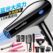 諾美絲（nuomeisi） 吹風(fēng)機(jī)家用理發(fā)店大功率電吹風(fēng)大風(fēng)力宿舍學(xué)生小吹風(fēng)筒 藍(lán)光專業(yè)版3000【全家福套餐】