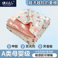 山頭林村繡花夫人A類(lèi)水洗雙層紗水洗棉夏涼被子空調被子可機洗夏季薄被子 郁金香小兔 1點(diǎn)5x2米單人宿舍*可機洗