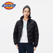 dickies羽絨服 全身壓印印花羽絨服 保暖外套上衣DK010807 黑色 L 充絨量:169g