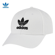 adidas阿迪達斯帽子男女休閑運動帽遮陽時尚潮流棒球帽網(wǎng)球帽戶外鴨舌帽 白色三葉草 FJ2544